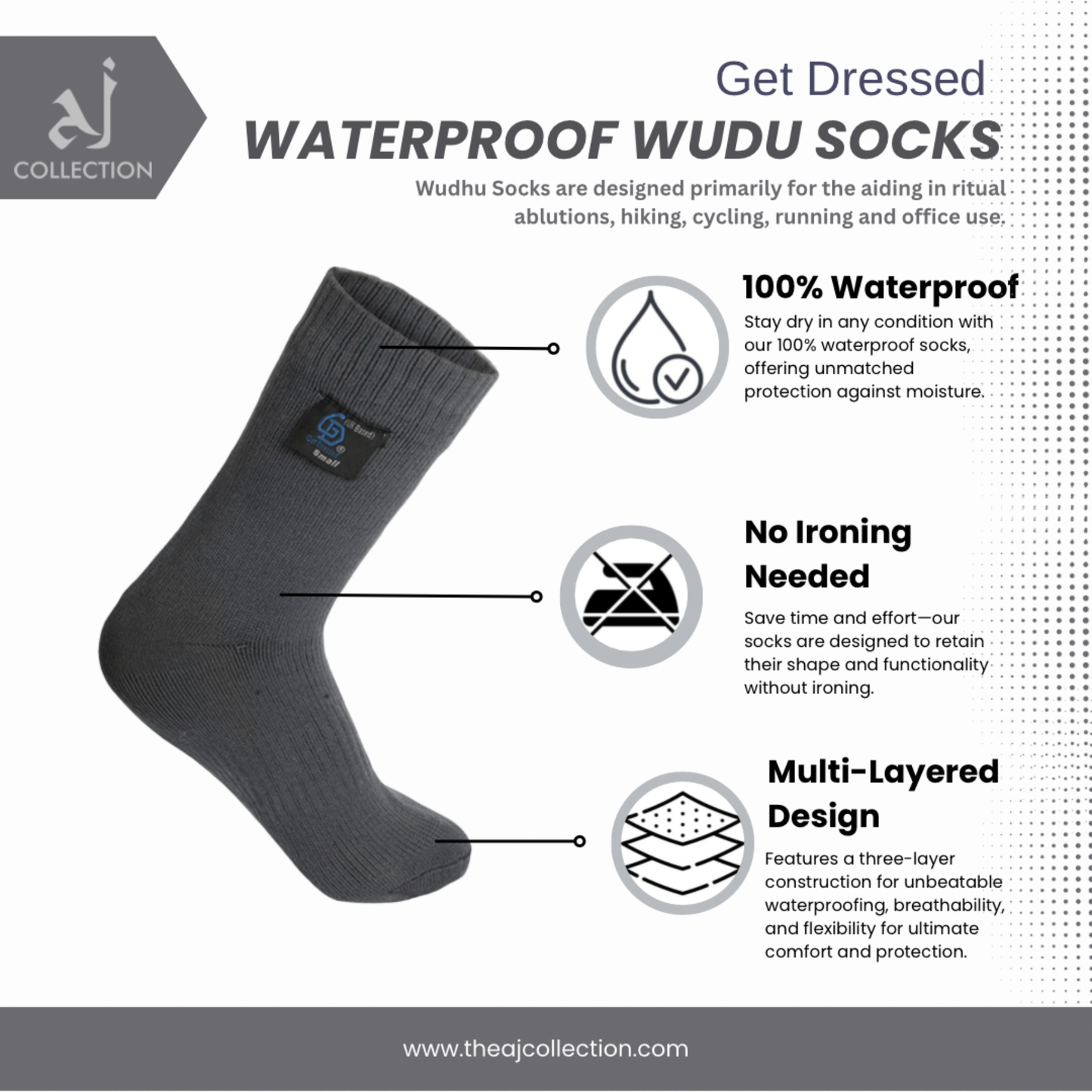Waterproof Wudhu Socks | 100% Breathable Durable Waterproof Socks for Men and Women