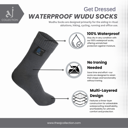 Waterproof Wudhu Socks | 100% Breathable Durable Waterproof Socks for Men and Women