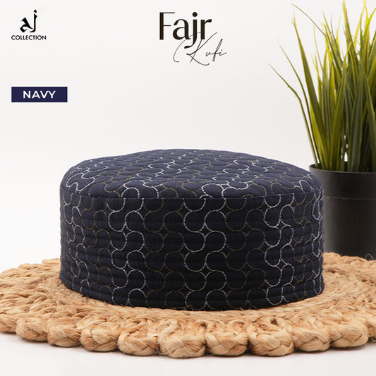 Fajr Kufi Cap - Navy Blue